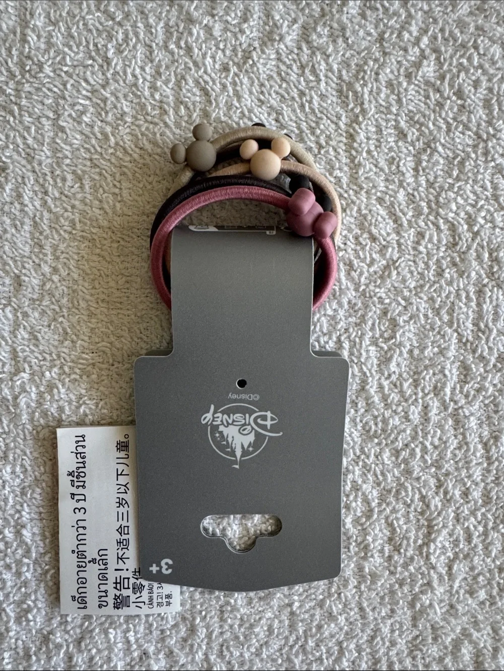 Disney Mickey & Minnie Hair Tie Set - Pink, Black, Brown, Tan